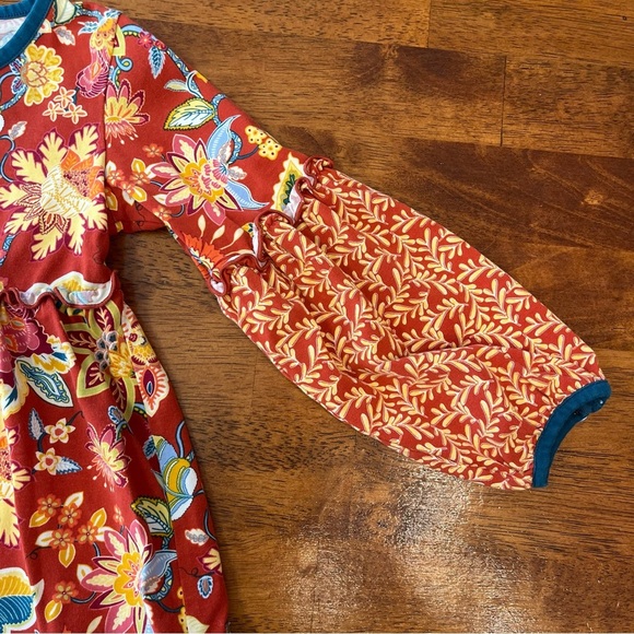 Beautiful Matilda Jane Rust yellow blue floral balloon sleeve size 6 - Picture 4 of 5